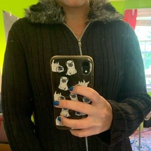 La Maison de la Fausse Fuurrure Zip up fur collar